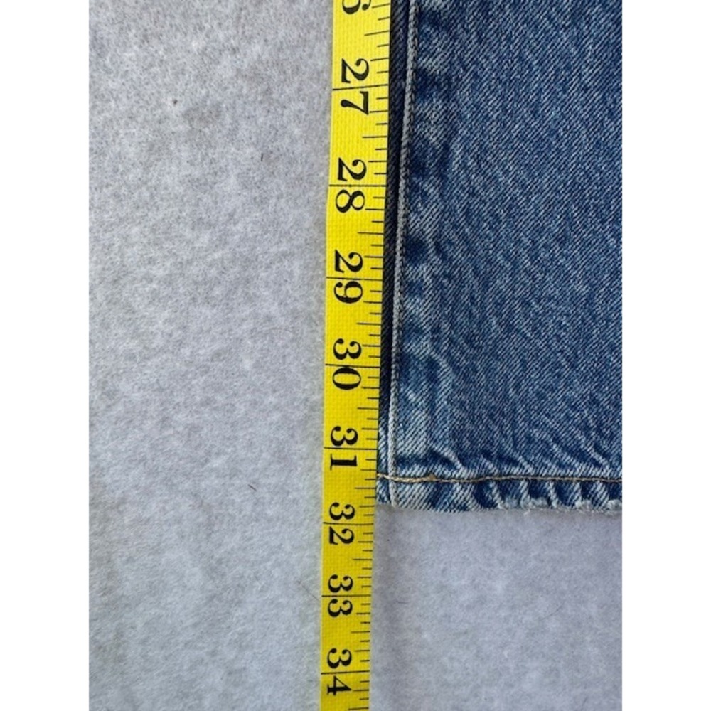 NEW AE77 American Eagle Jeans 00 Womens‎ Blue Slouch Denim Distressed Straight - Picture 9 of 11
